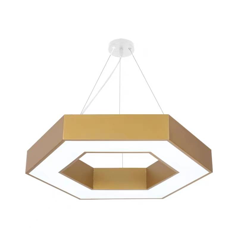 Minimalist Hollow Hexagon LED Chandelier