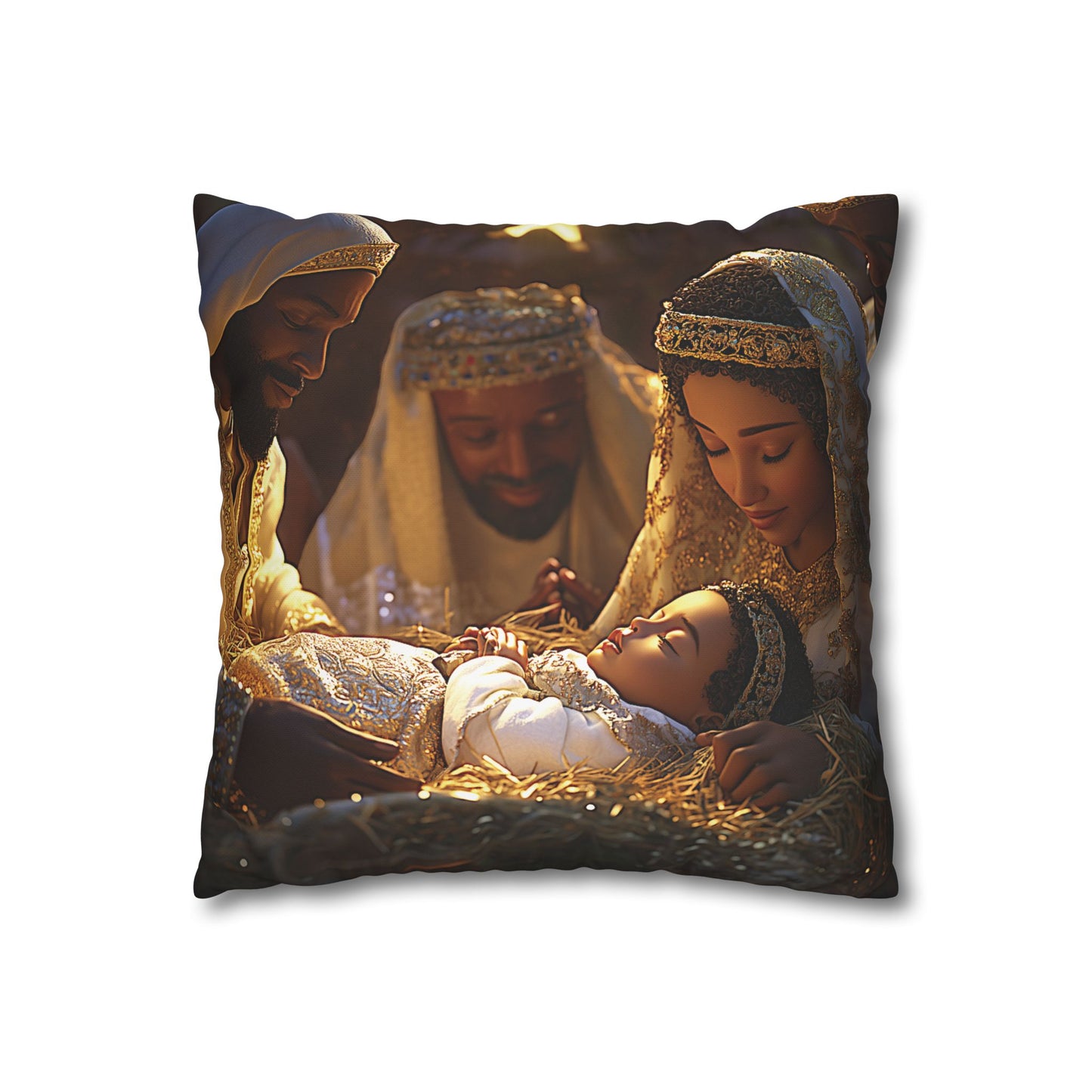 Divine Nativity Christmas Pillow