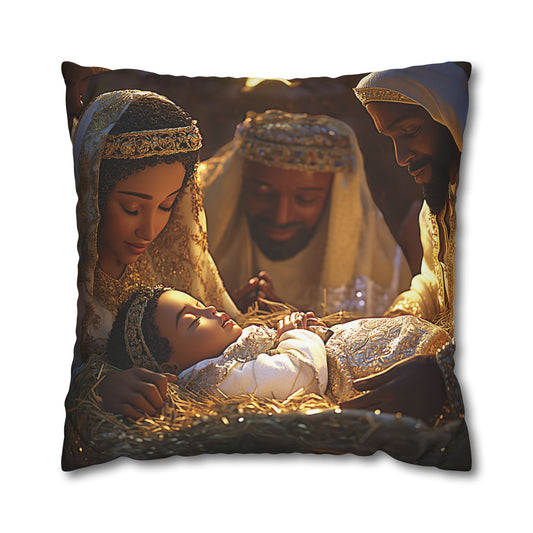 Divine Nativity Christmas Pillow