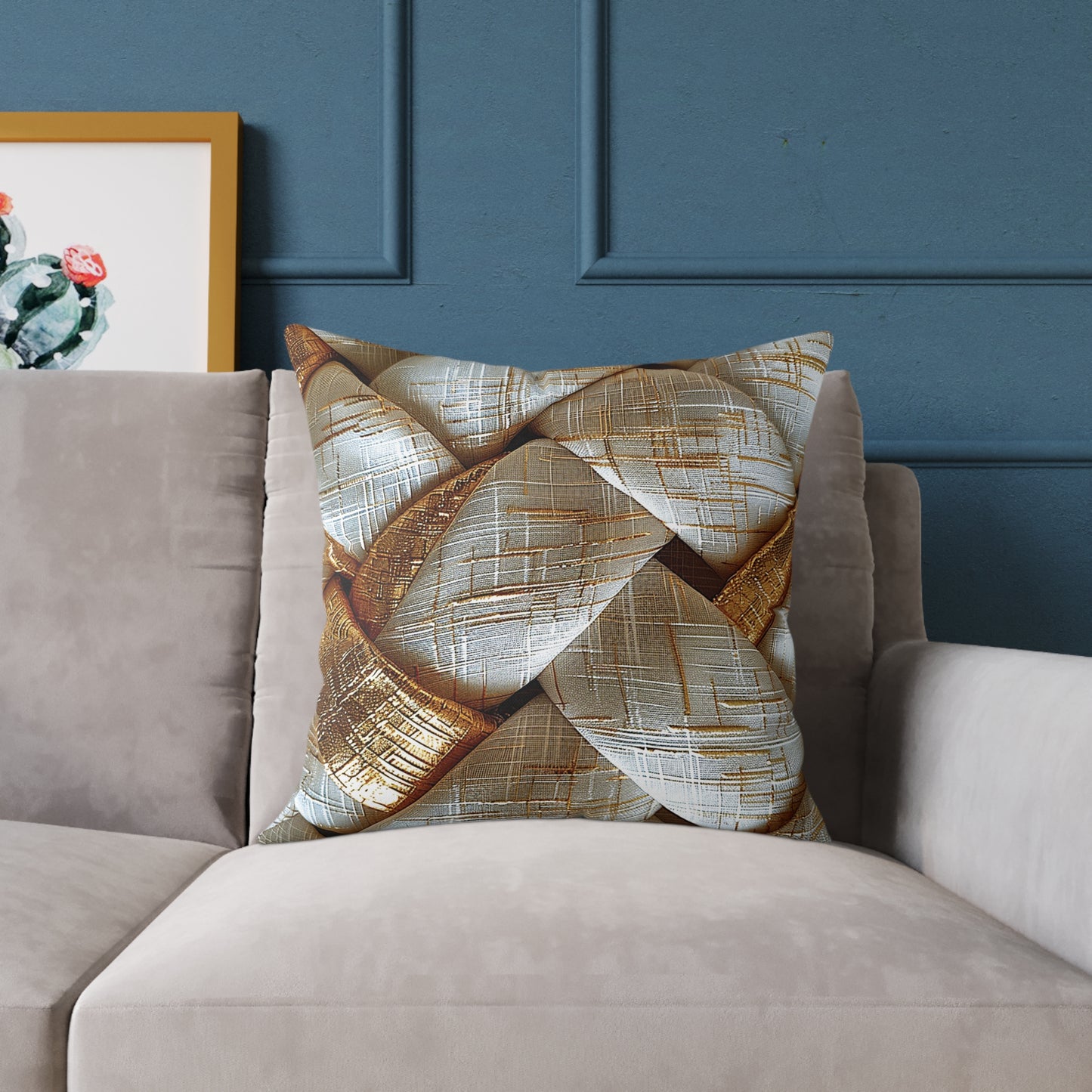 Gold Interlock Woven Pillow