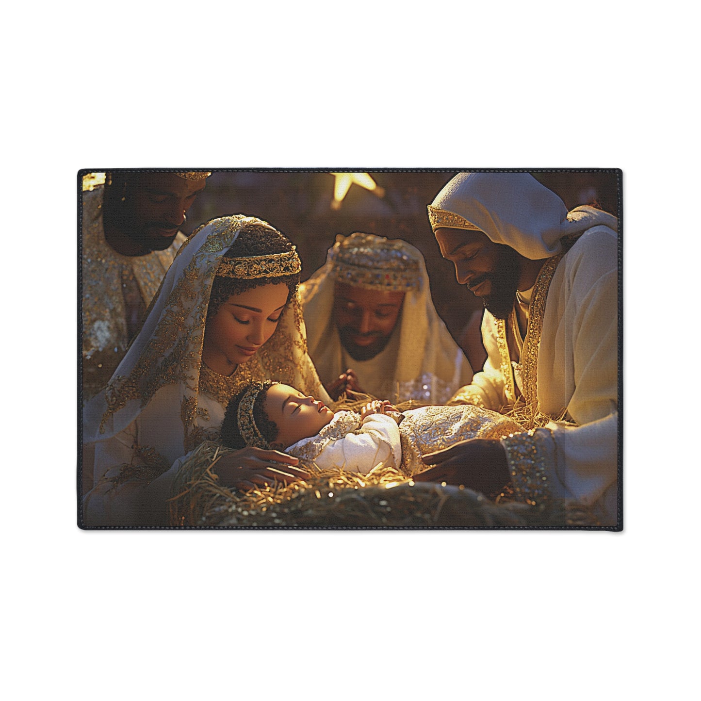 Holy Night Nativity Scene Rug