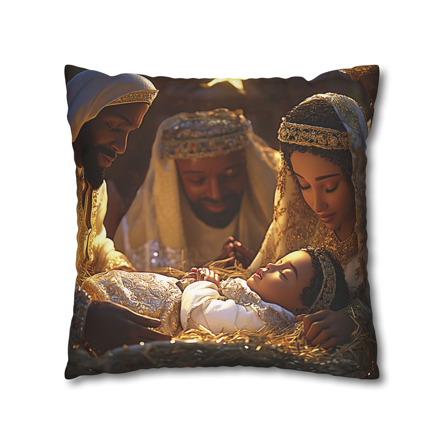 Divine Nativity Christmas Pillow