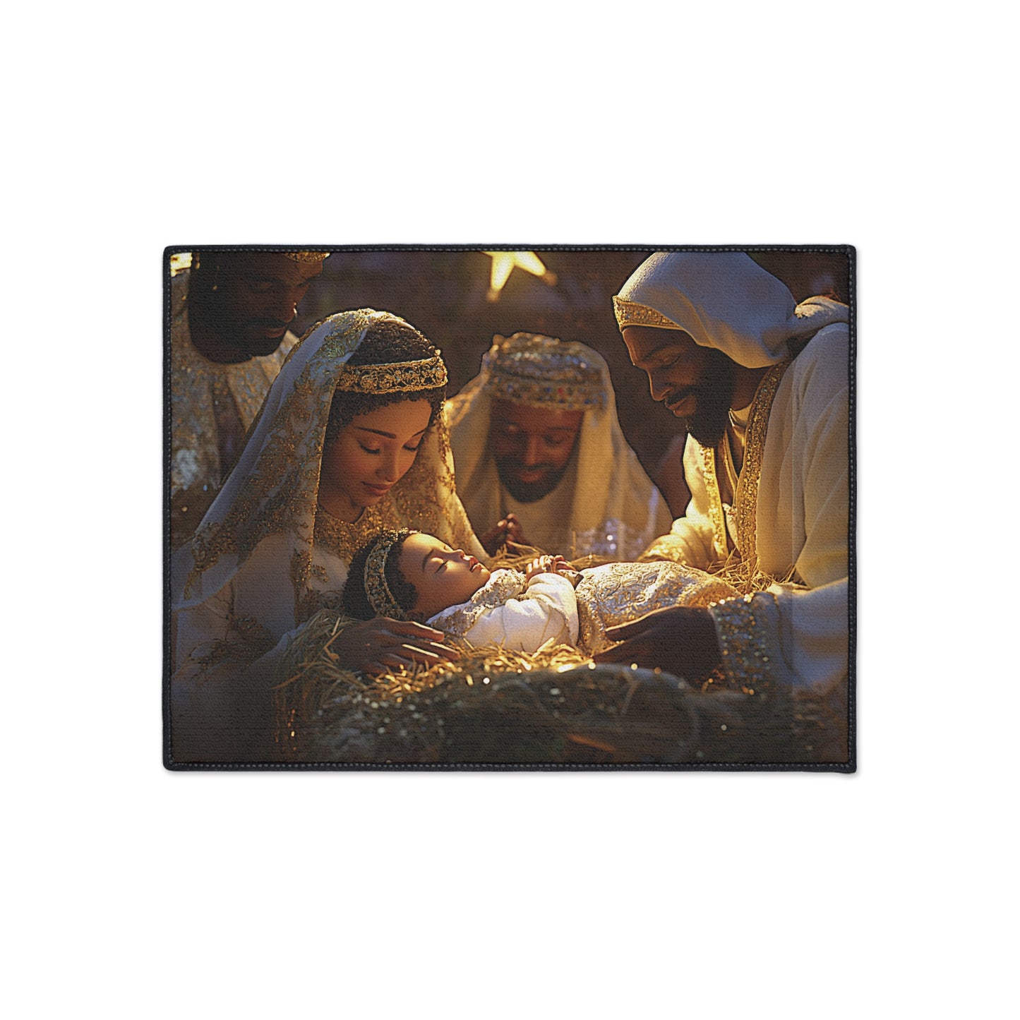 Holy Night Nativity Scene Rug