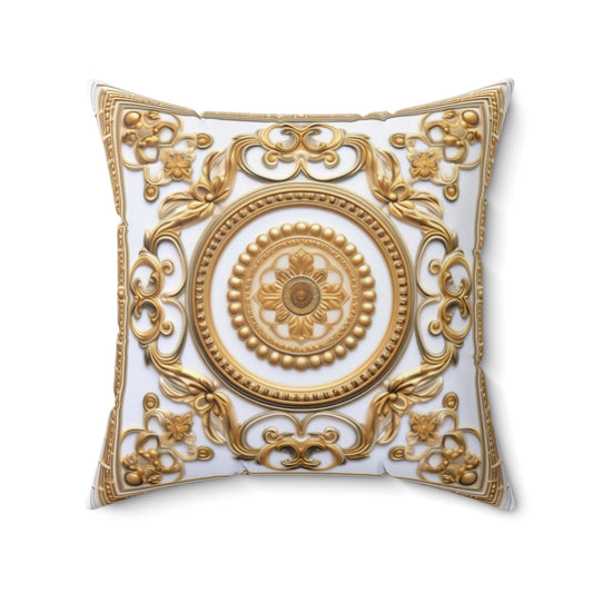 Golden Charmed Gleam - Faux Suede Square Pillow