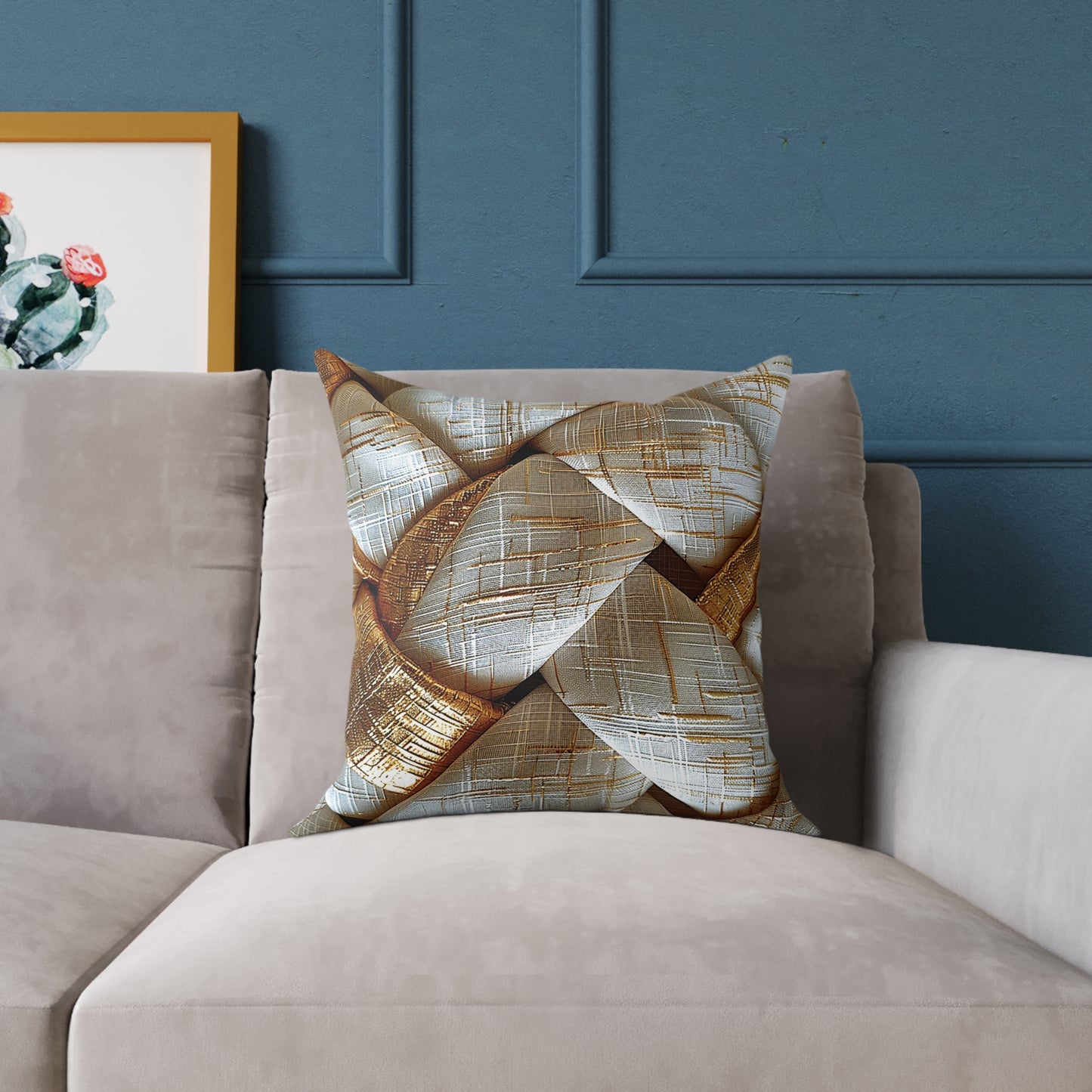 Gold Interlock Woven Pillow