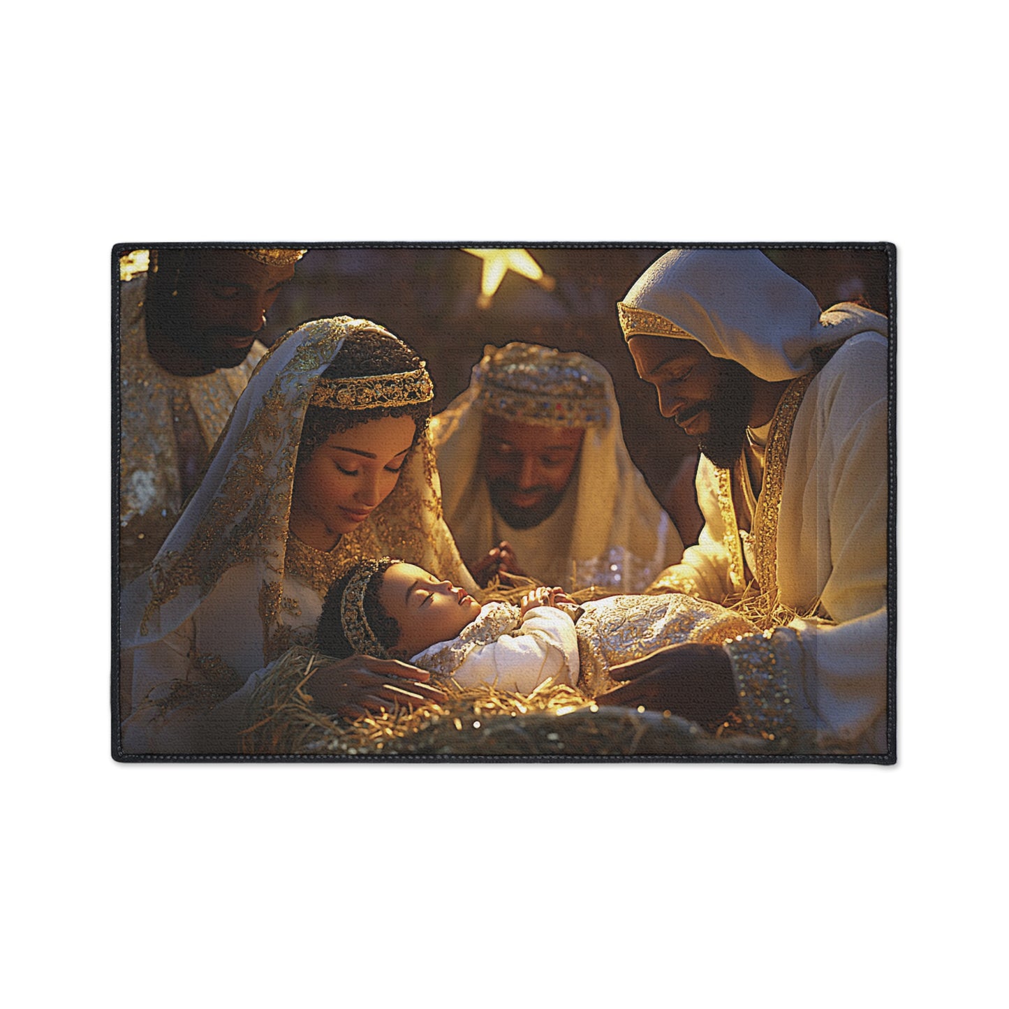 Holy Night Nativity Scene Rug