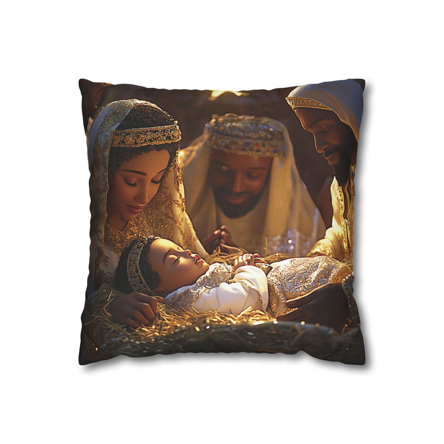 Divine Nativity Christmas Pillow