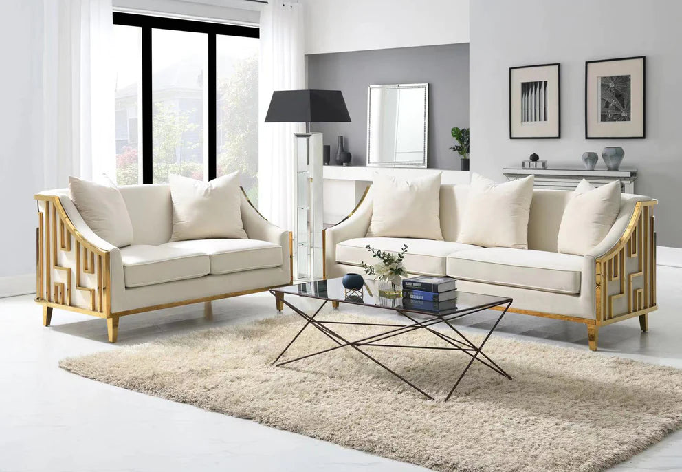 Opulence Elegance Gold Sofa Collection Set- 2