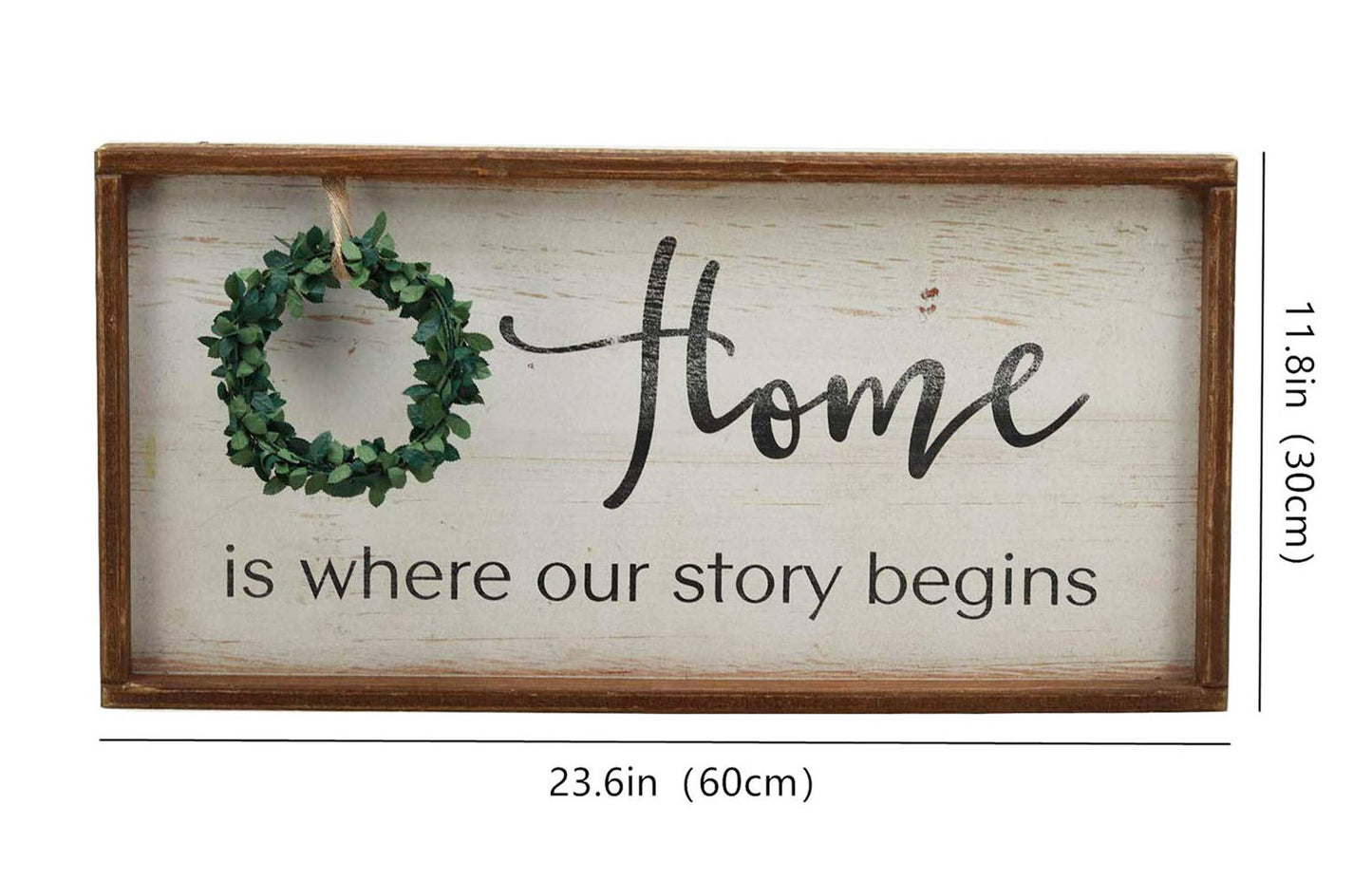 Home is Where Our Story Begins Rustic Wood Signs with Wreath