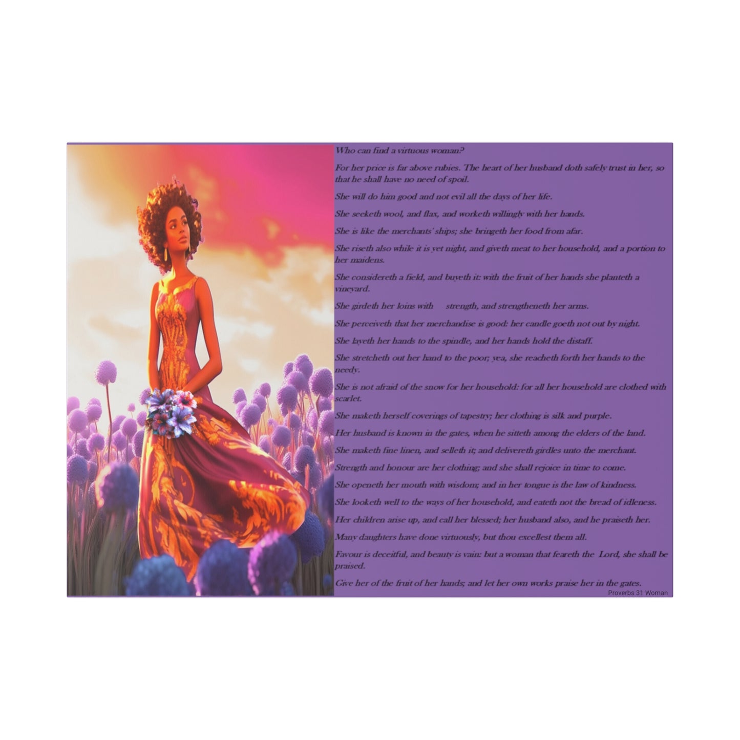 Virtuous Woman Wall Art-Canvas,