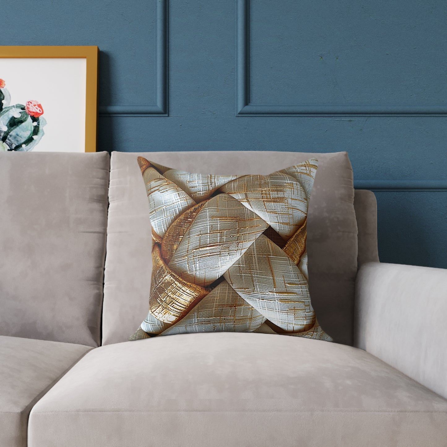 Gold Interlock Woven Pillow