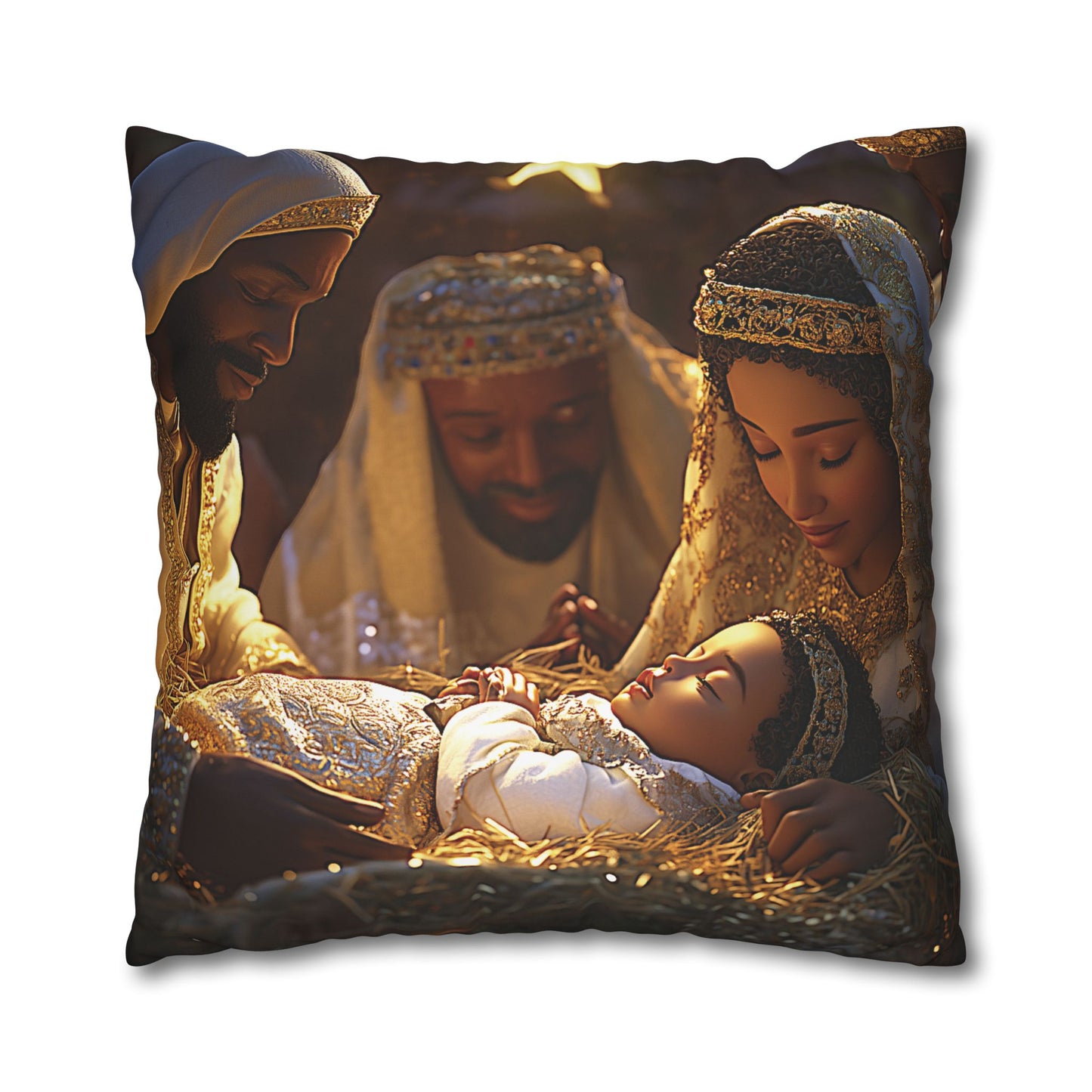 Divine Nativity Christmas Pillow