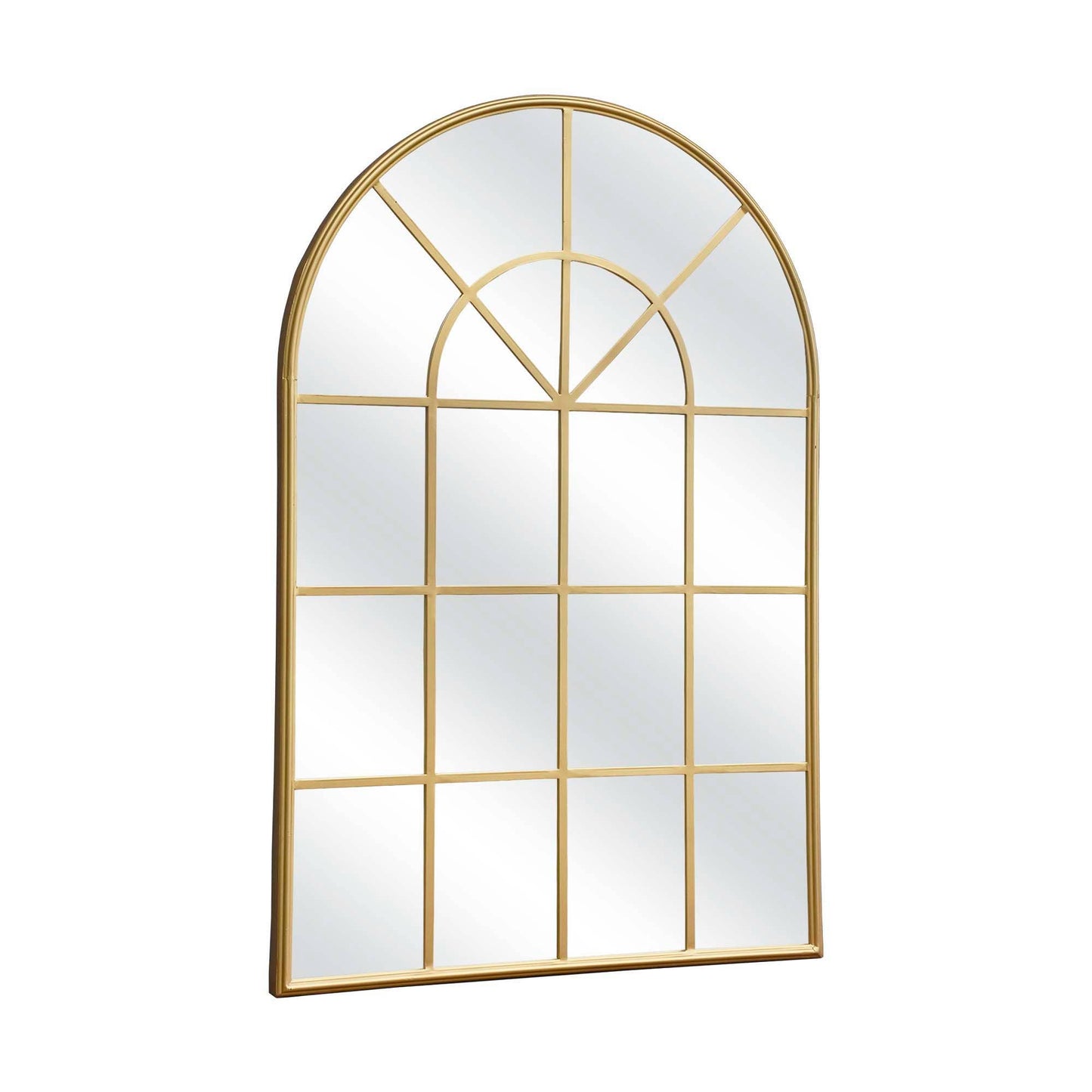 Windowpane Wall-Mounted Accent Mirror: Gold