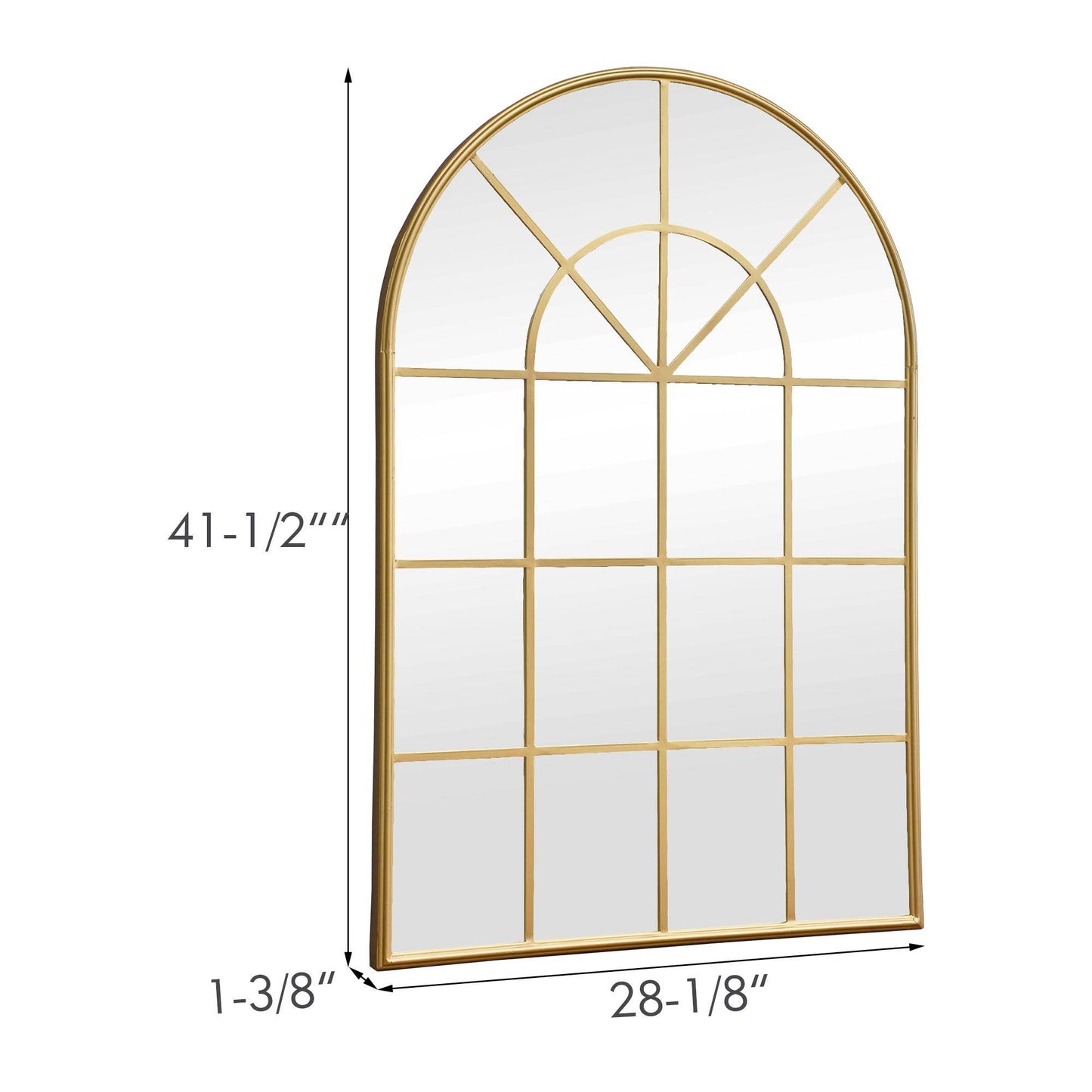 Windowpane Wall-Mounted Accent Mirror: Gold