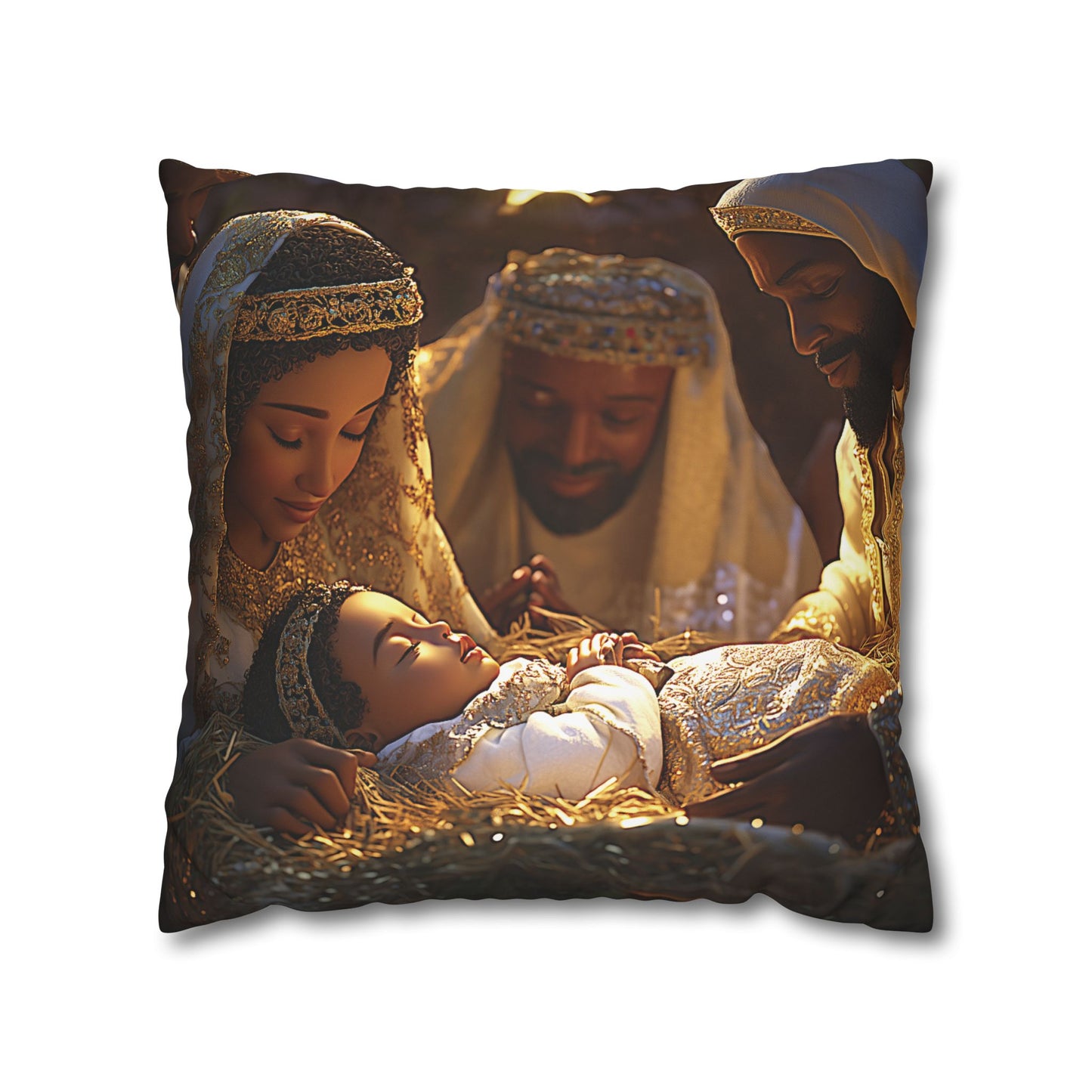 Divine Nativity Christmas Pillow