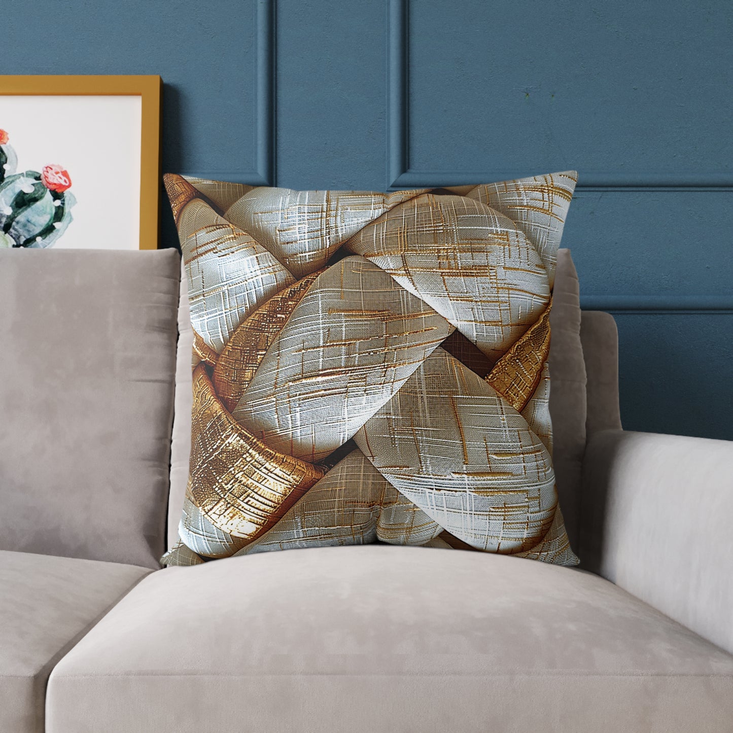 Gold Interlock Woven Pillow