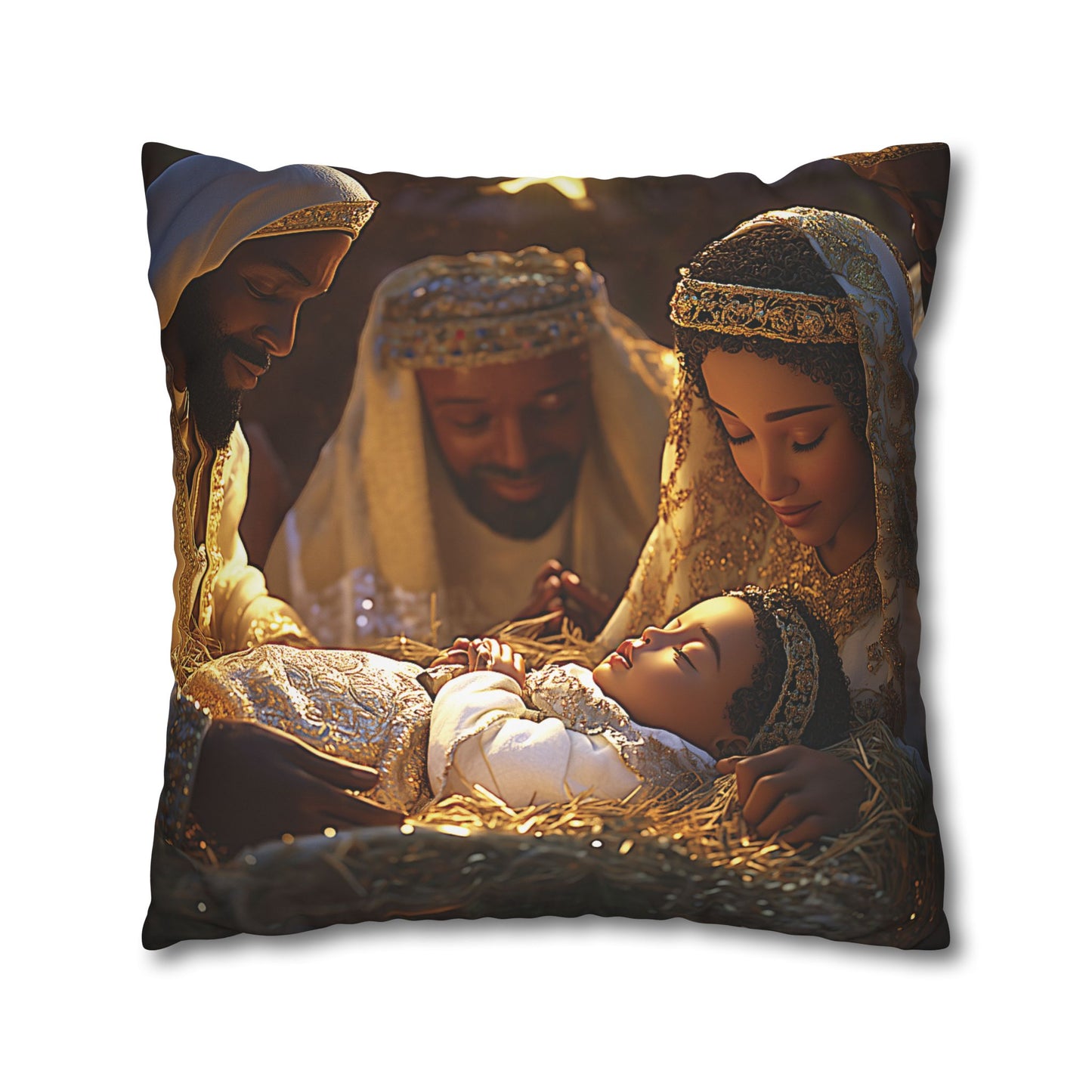 Divine Nativity Christmas Pillow