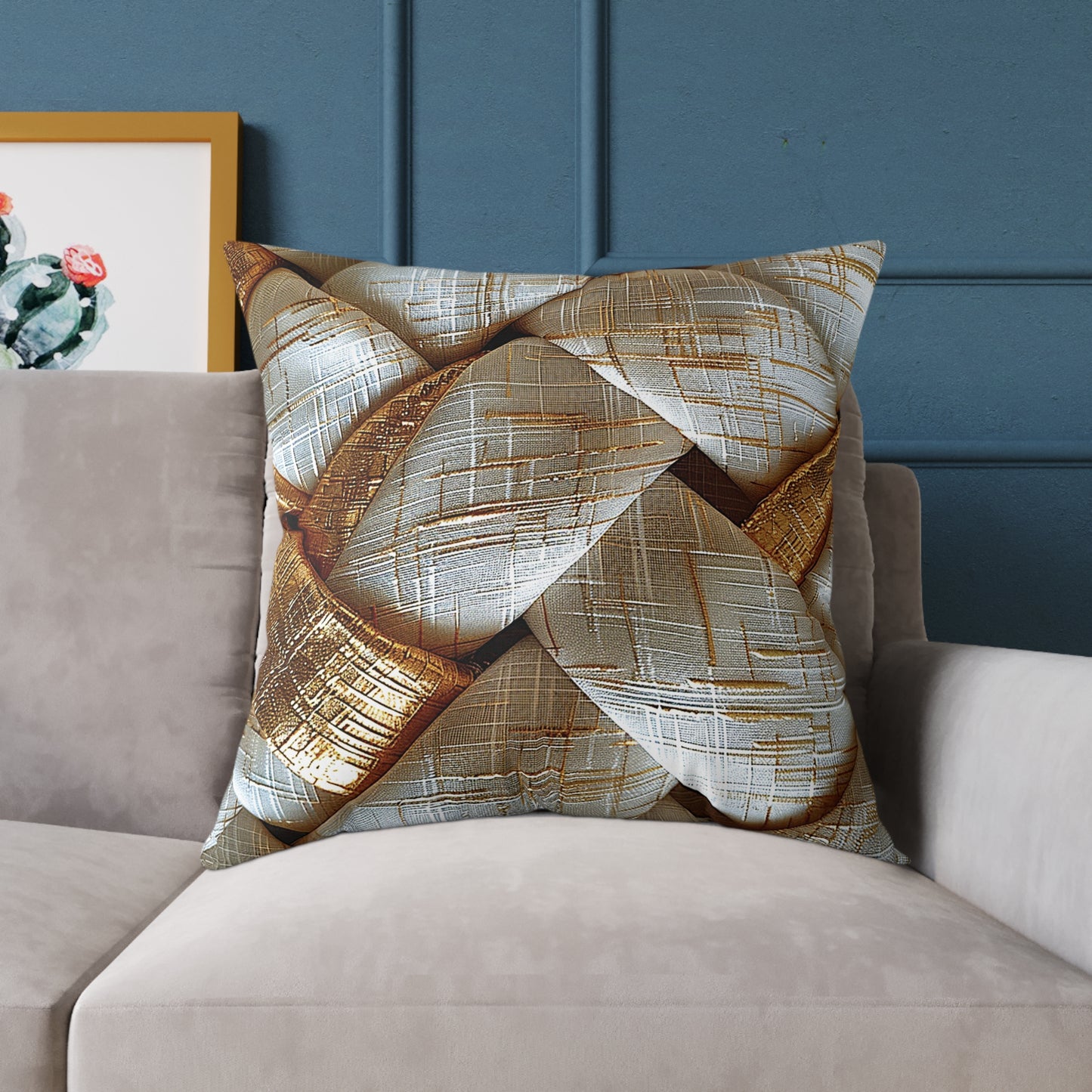 Gold Interlock Woven Pillow