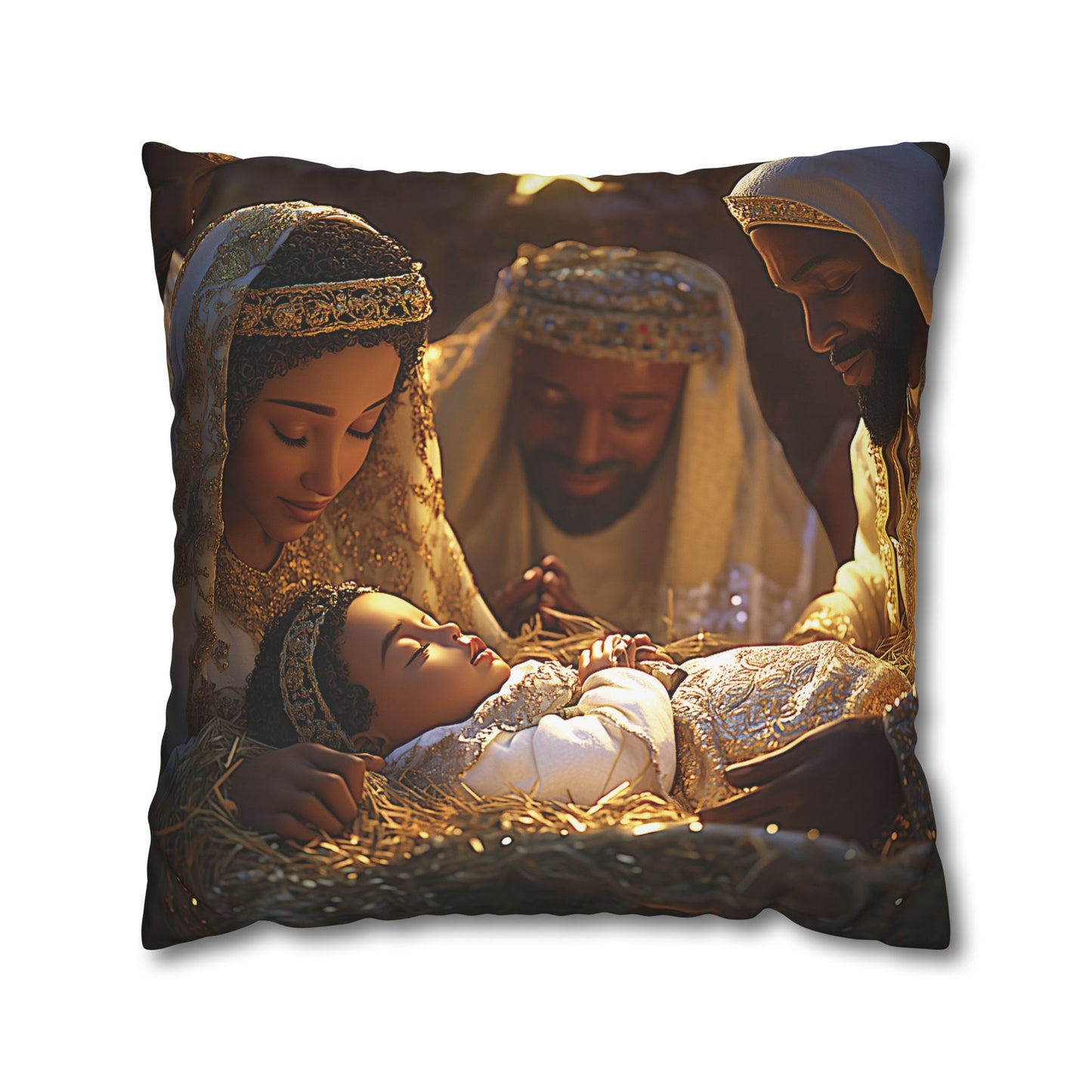 Divine Nativity Christmas Pillow