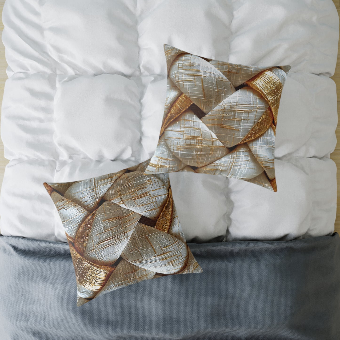 Gold Interlock Woven Pillow