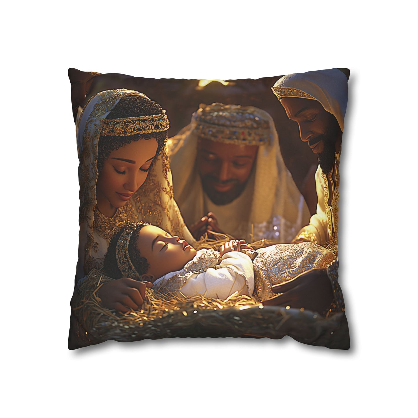 Divine Nativity Christmas Pillow