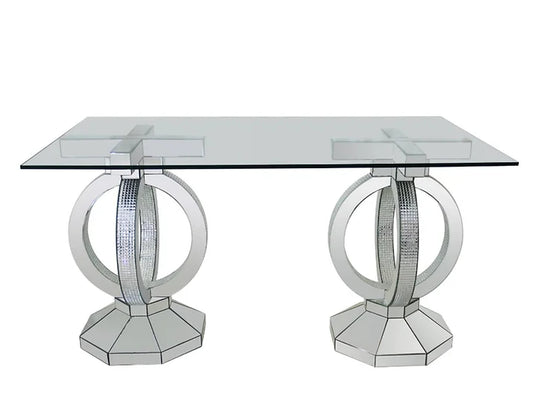 Crystal Elegance Glass Dining Table