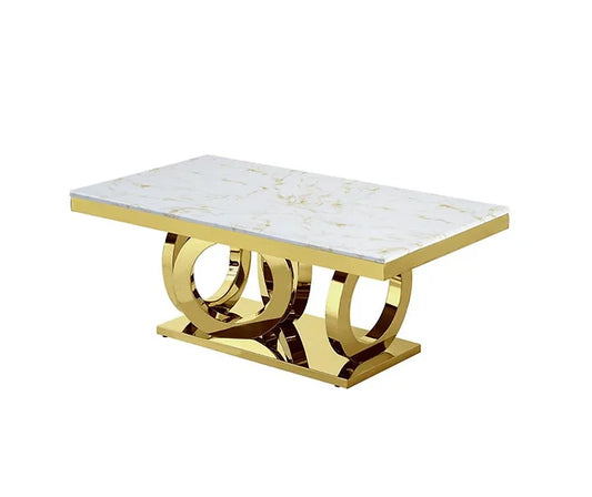 Opulent Circle Gold Marble Coffee Table