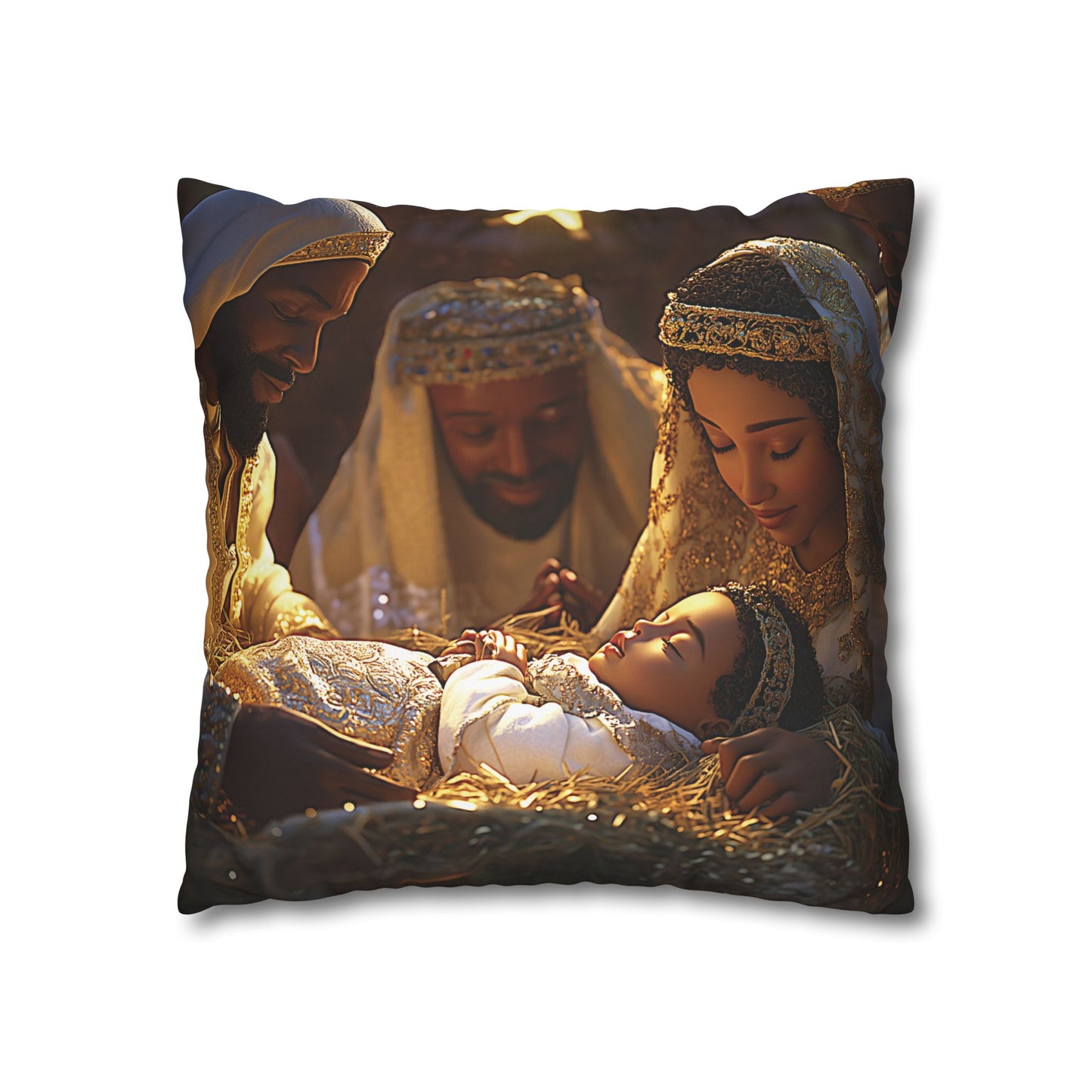 Divine Nativity Christmas Pillow