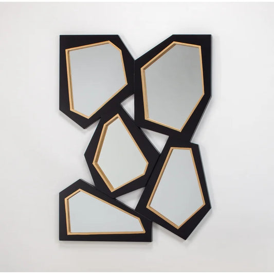 Elegant Ebony and Gilded Dimensional Mirror