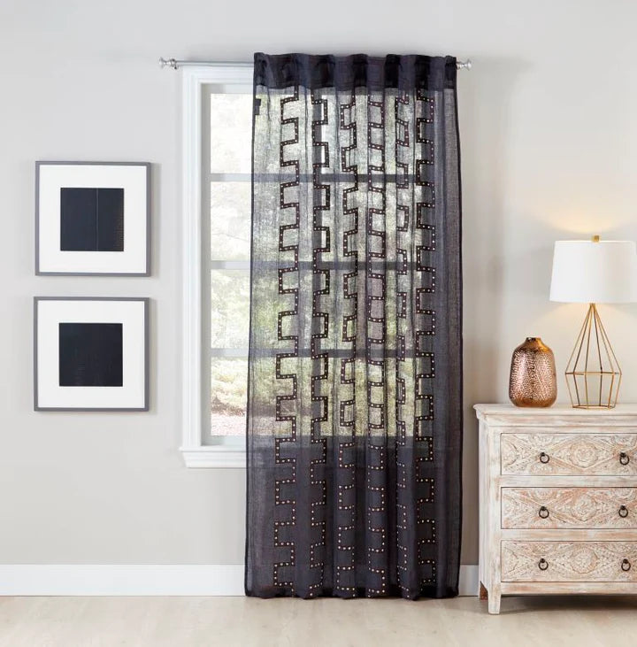 Lilly Charcoal Linen Panel