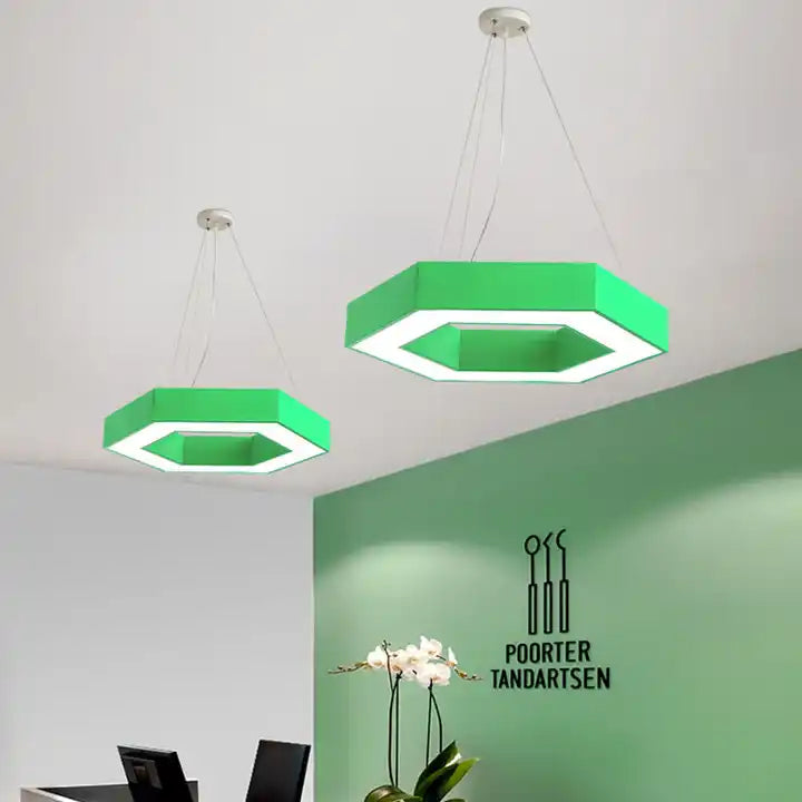 Minimalist Hollow Hexagon LED Chandelier