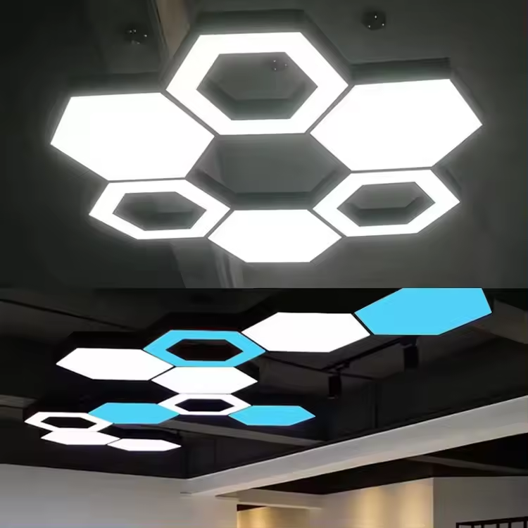 Minimalist Solid Hexagon LED Chandelier