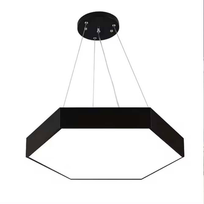 Minimalist Solid Hexagon LED Chandelier