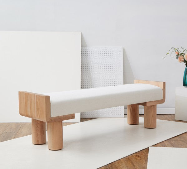 Iryna Boucle And Wood Bench