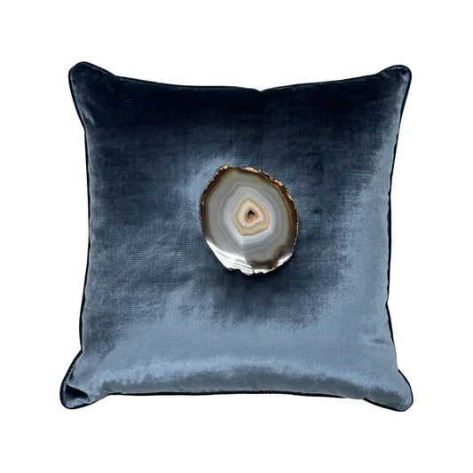 Agate Navy Velvet Pillow- 20 in x20 in