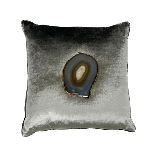 Agate steel Velvet Pillow- 20 in x20