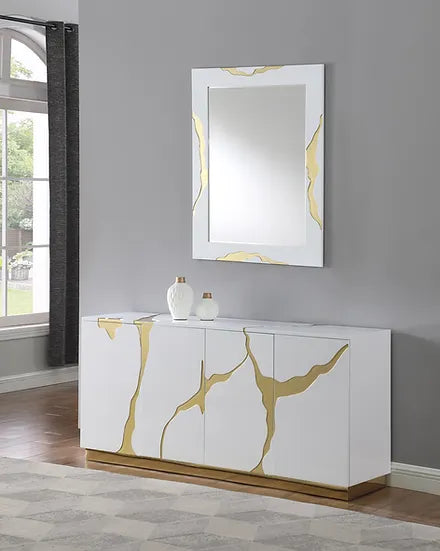 Luxe Velour-Trimmed Wall-Mounted Storage Console