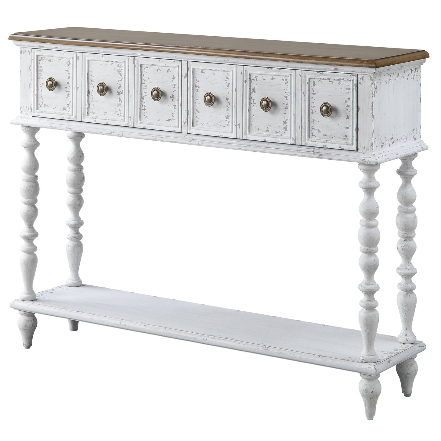 Dark Charcoal and Antique White Console Table