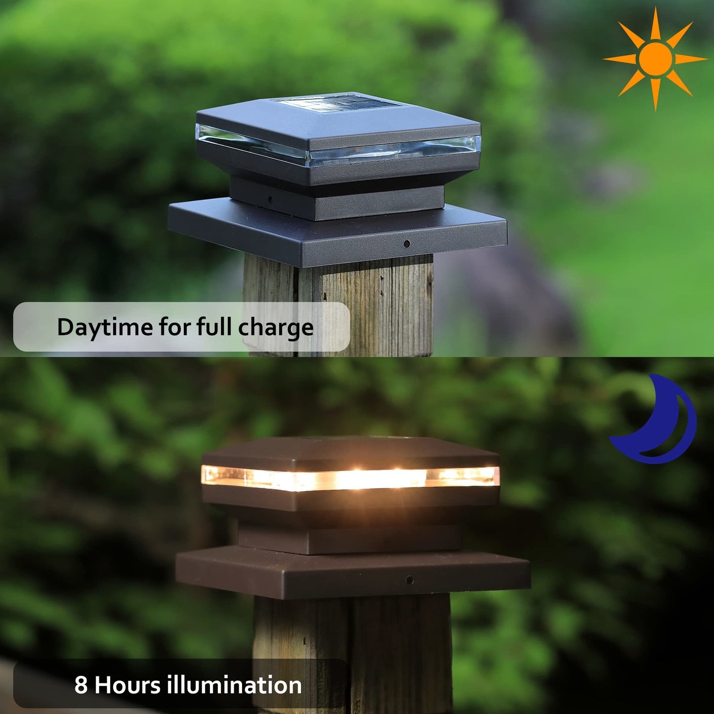 8 Pack Solar Post Lights