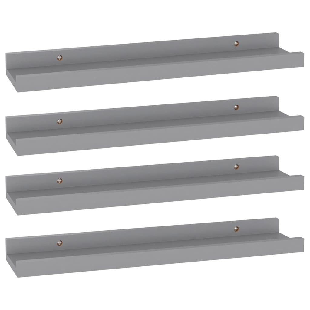 Wall Shelves 4 pcs Gray 15.7"x3.5"x1.2"