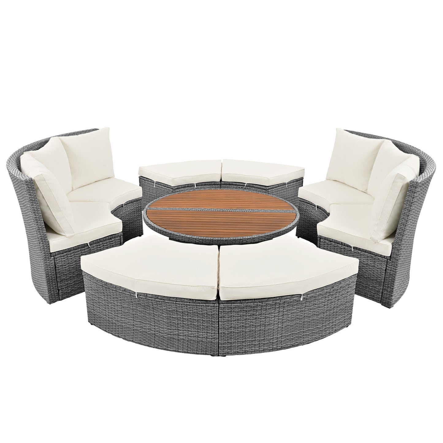 Patio 5-Piece Round Rattan Outdoor Set