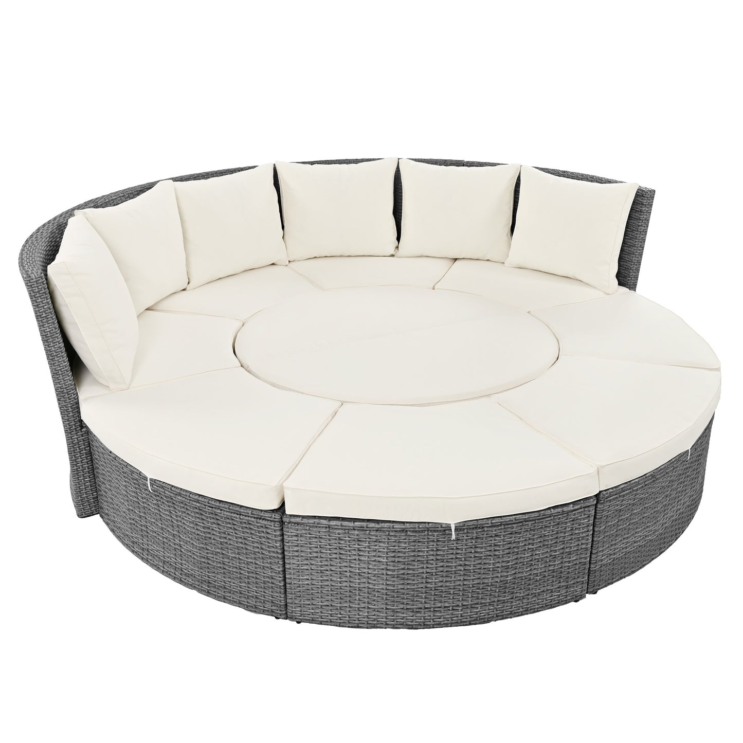 Patio 5-Piece Round Rattan Outdoor Set