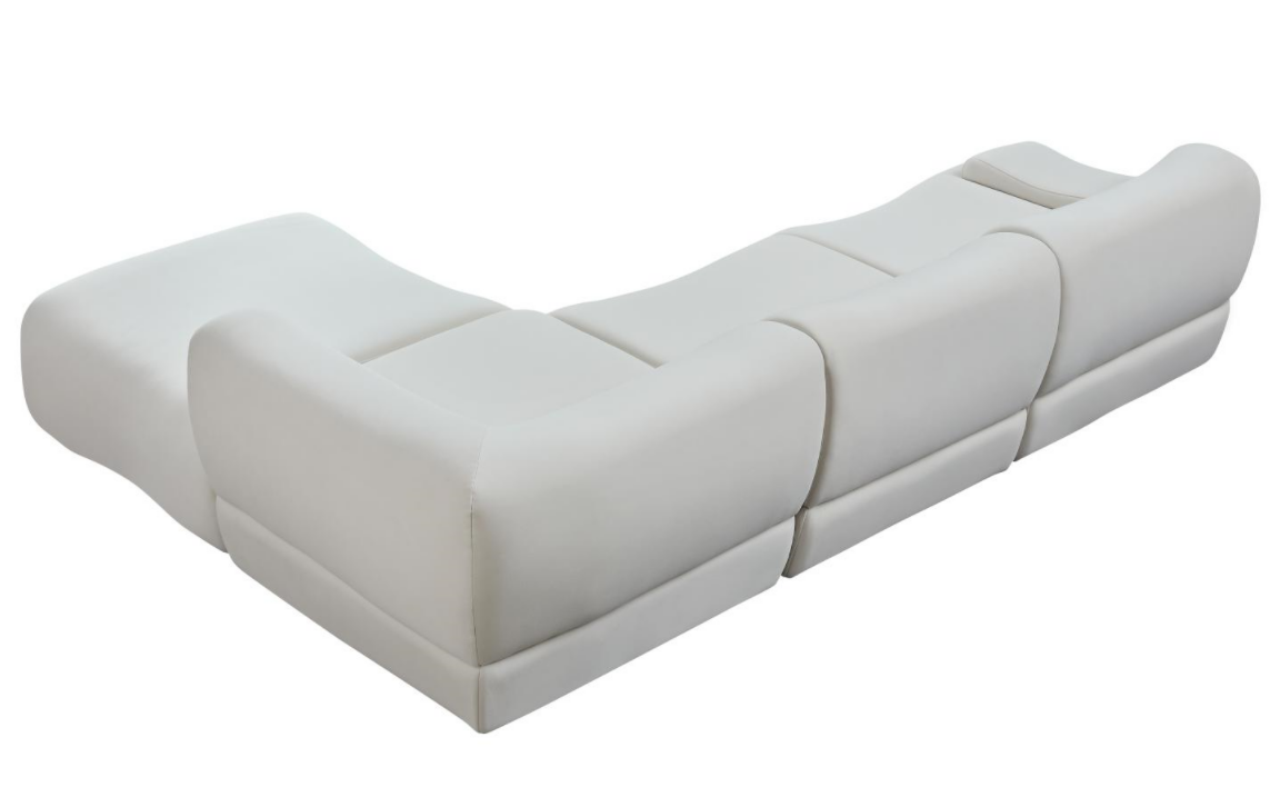 White, strong and durable fabric, 4 free sectional sofa, high density sponge and solid wood frame