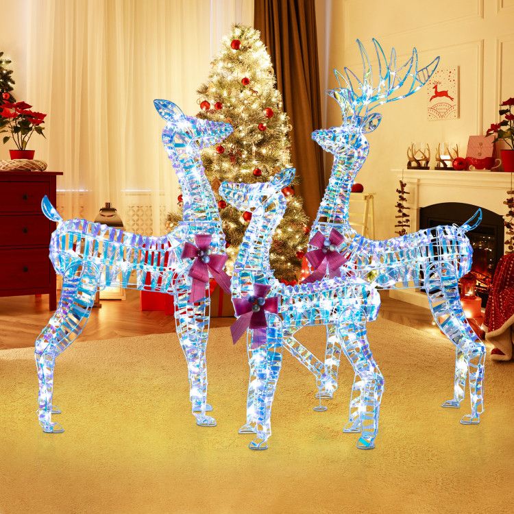 3-Piece Large Lighted Christmas Reindeer Family