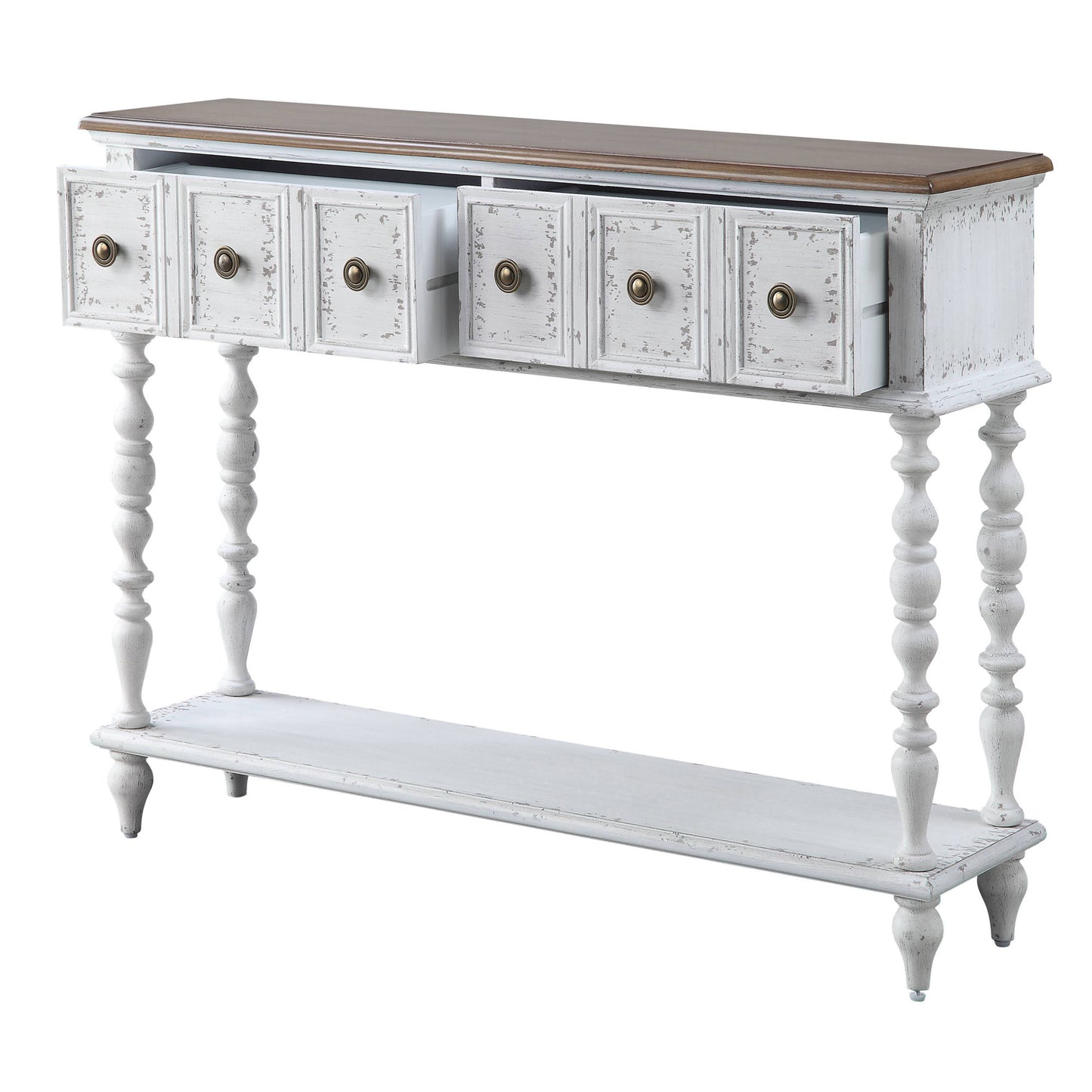 Dark Charcoal and Antique White Console Table