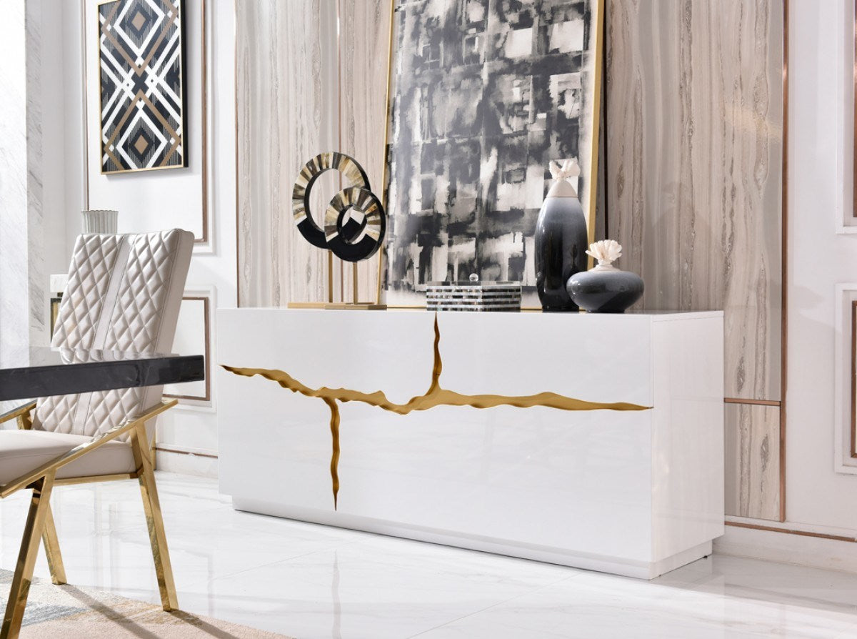 Aspen Modern White & Gold Buffet