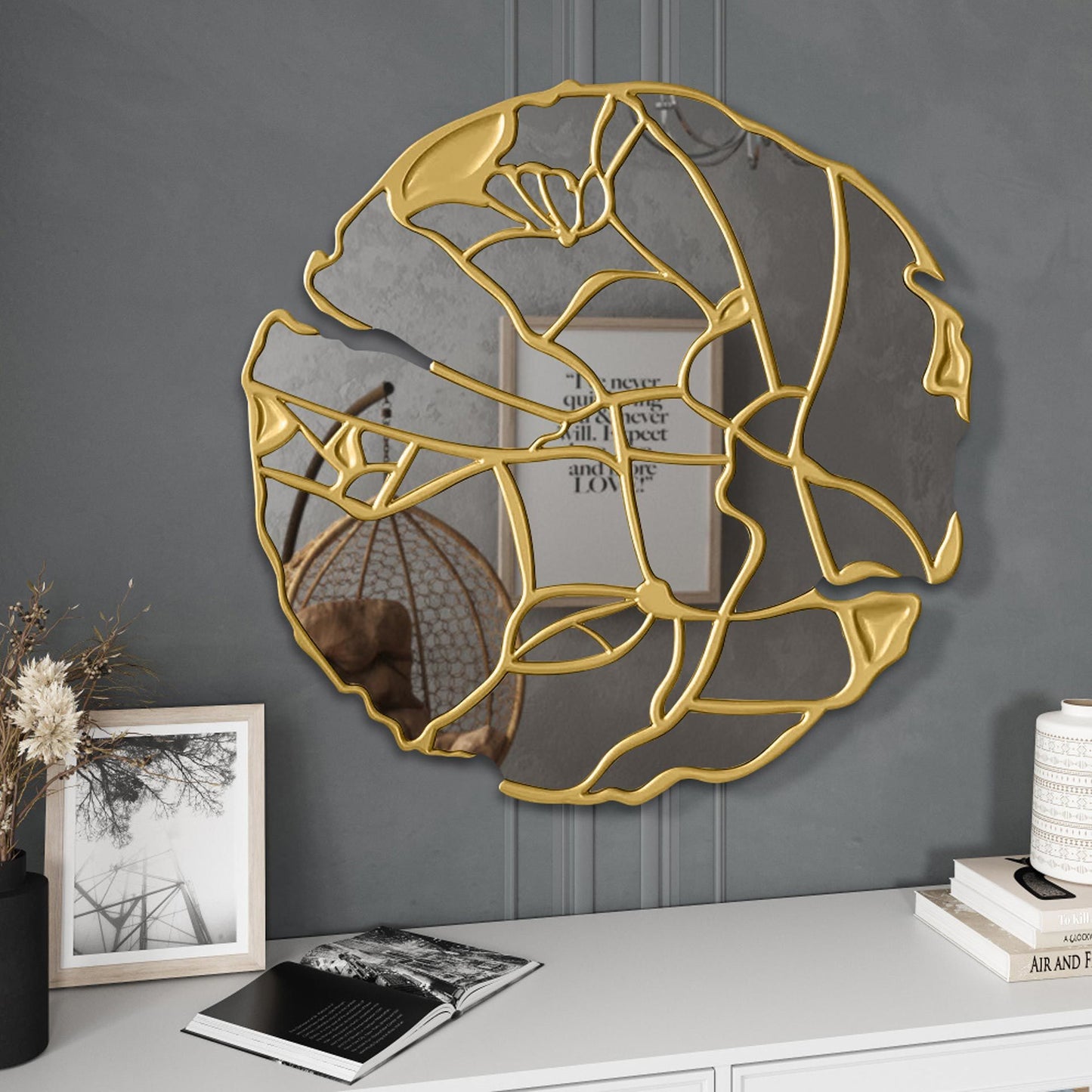 Timeless Wall Mirror with Gold Frame