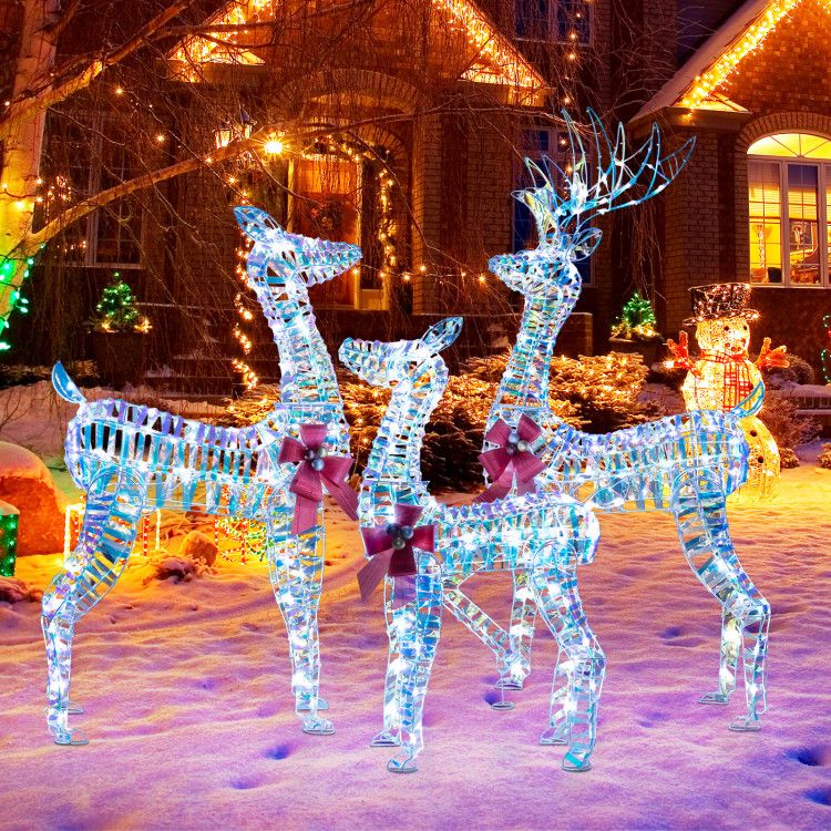 3-Piece Large Lighted Christmas Reindeer Family