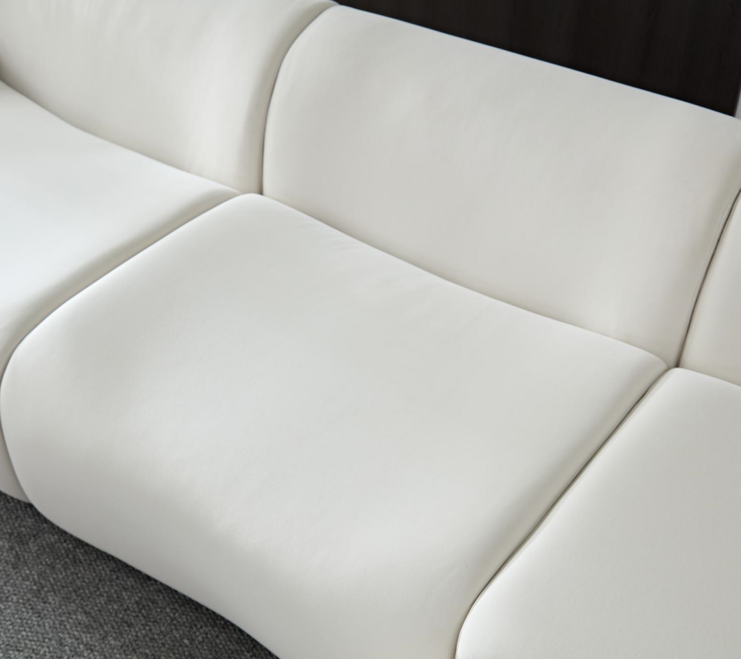 White, strong and durable fabric, 4 free sectional sofa, high density sponge and solid wood frame