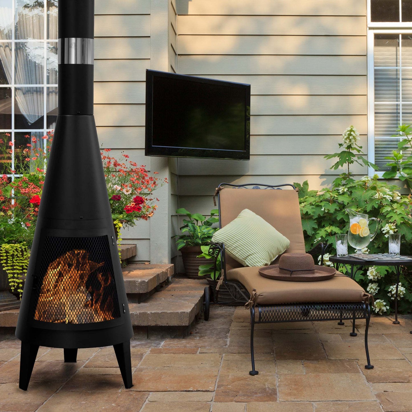 Outdoor Steel Chiminea Patio Heater